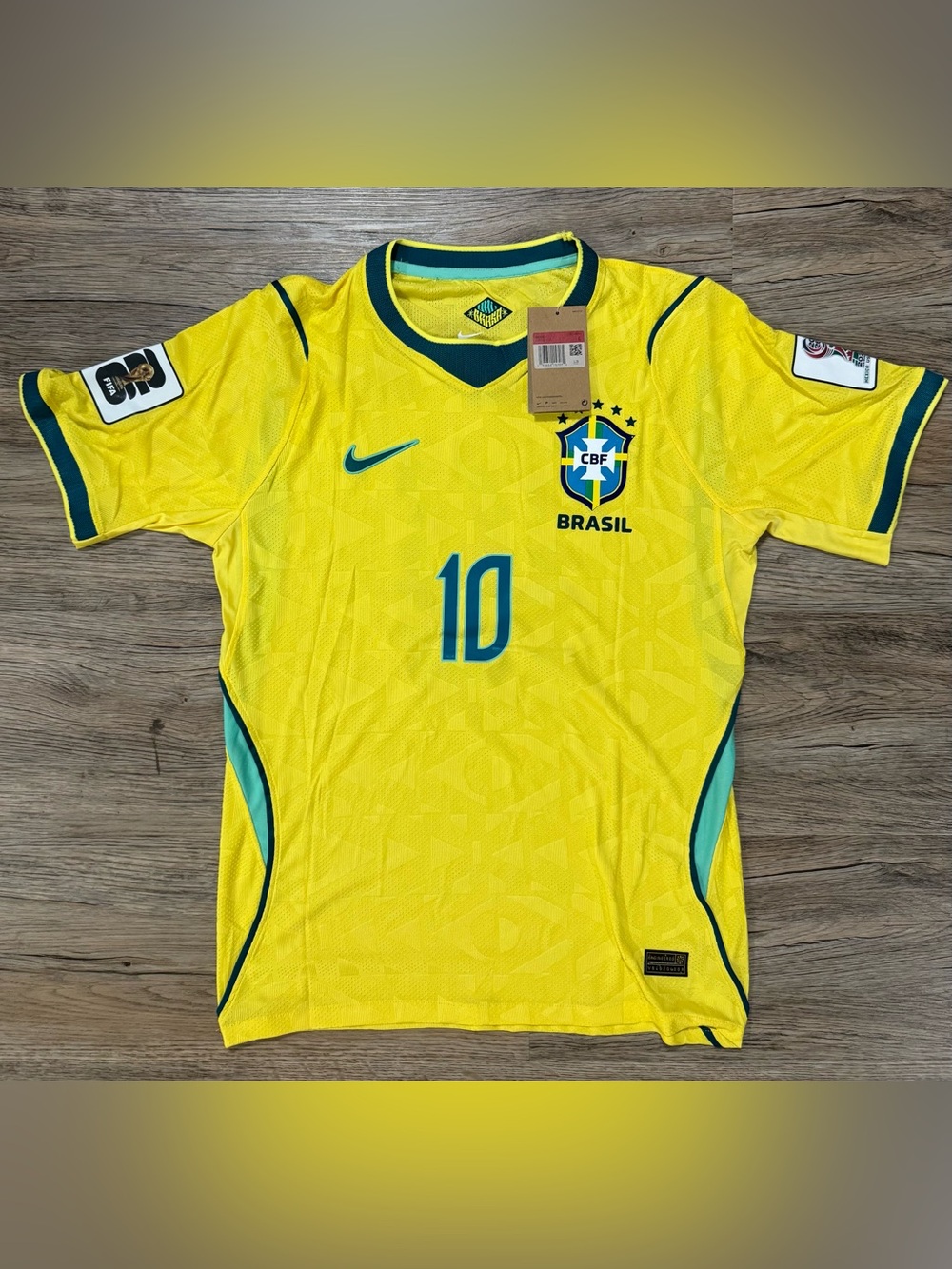 Nike Brazil Yellow/Green Men's Soccer Jersey #10